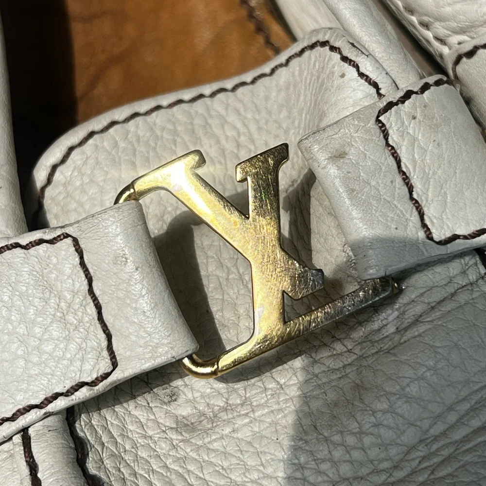 Louis Vuitton Cream Loafers with Gold Accent - Picture 4 of 8